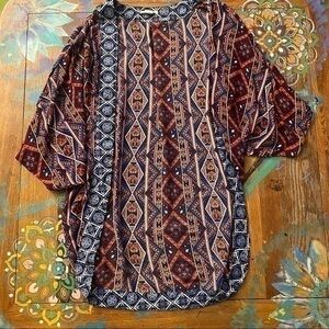 Long Bohemian style Cardigan Women’s Short sleeve Size Medium Self Esteem Brand